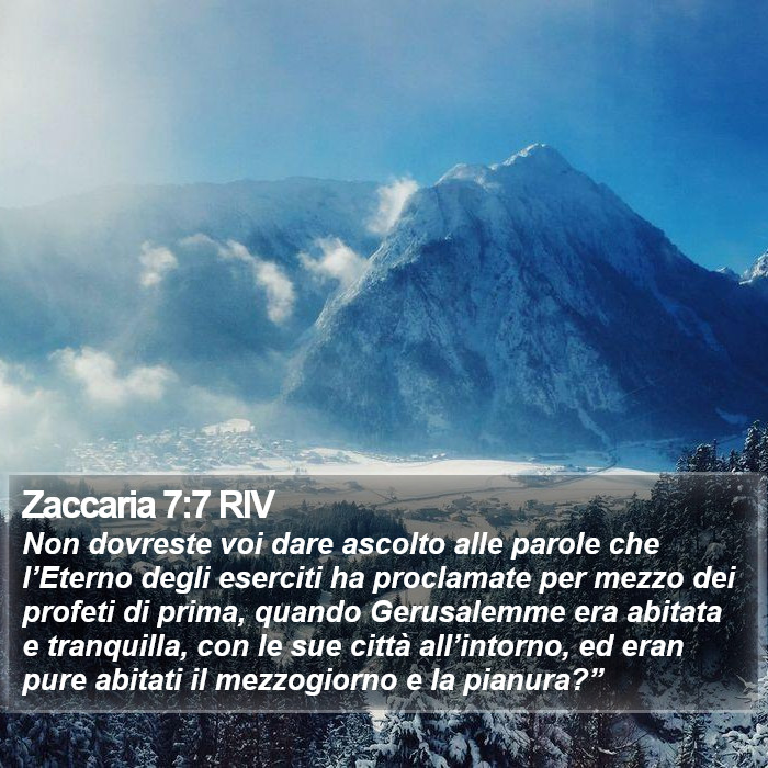 Zaccaria 7:7 RIV Bible Study