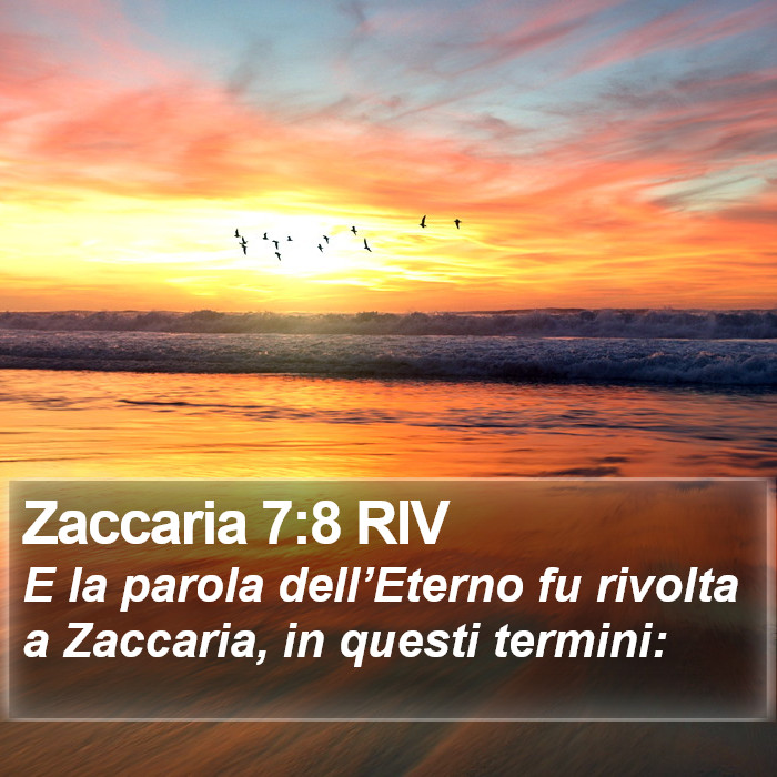 Zaccaria 7:8 RIV Bible Study