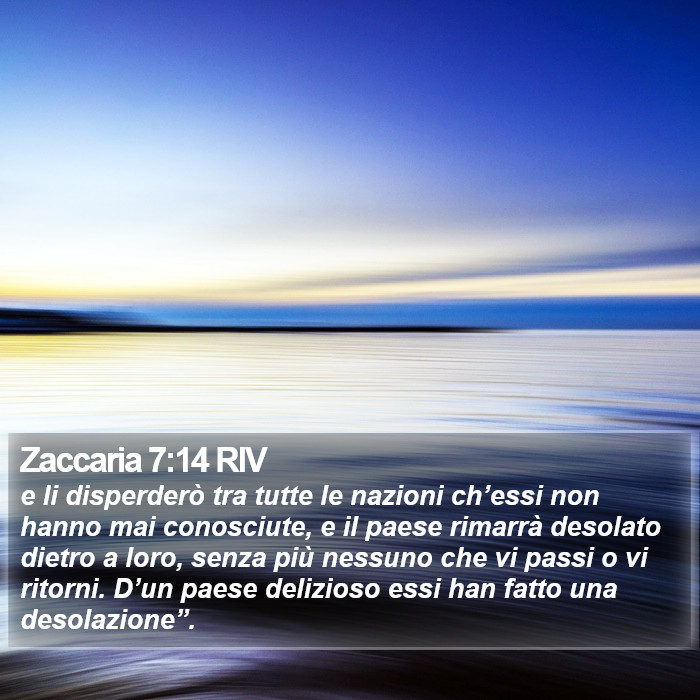 Zaccaria 7:14 RIV Bible Study