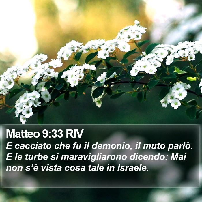 Matteo 9:33 RIV Bible Study