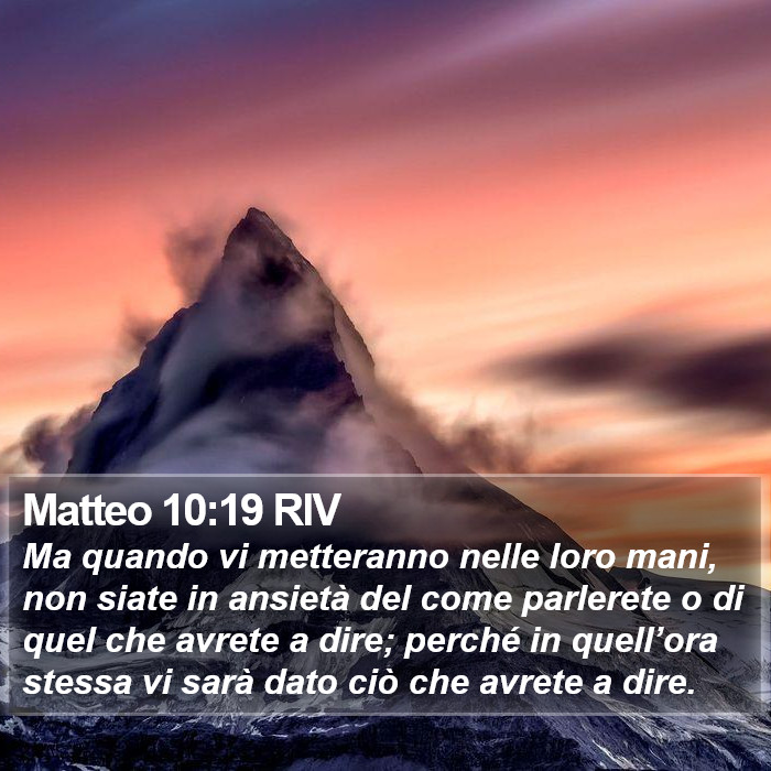 Matteo 10:19 RIV Bible Study