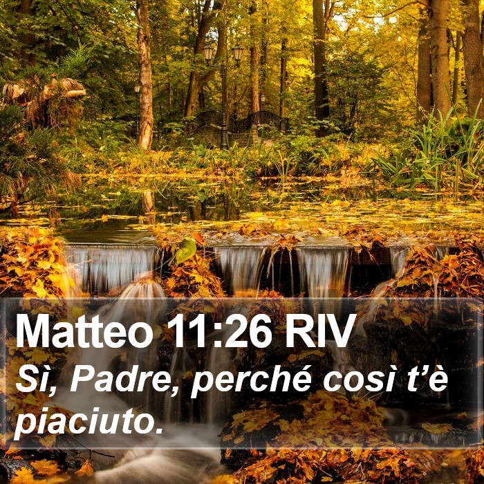 Matteo 11:26 RIV Bible Study