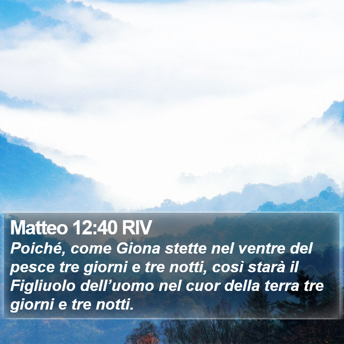 Matteo 12:40 RIV Bible Study