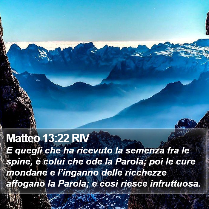 Matteo 13:22 RIV Bible Study