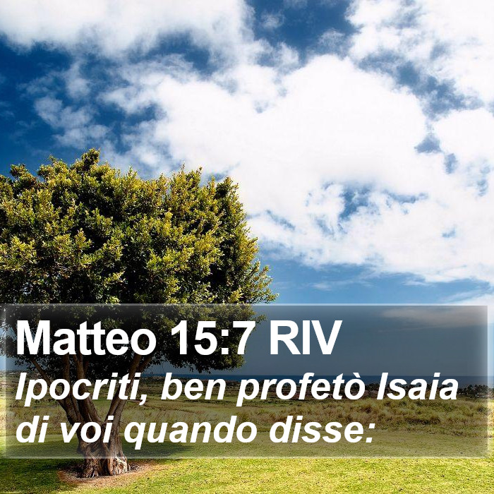 Matteo 15:7 RIV Bible Study