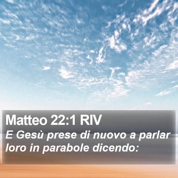 Matteo 22:1 RIV Bible Study