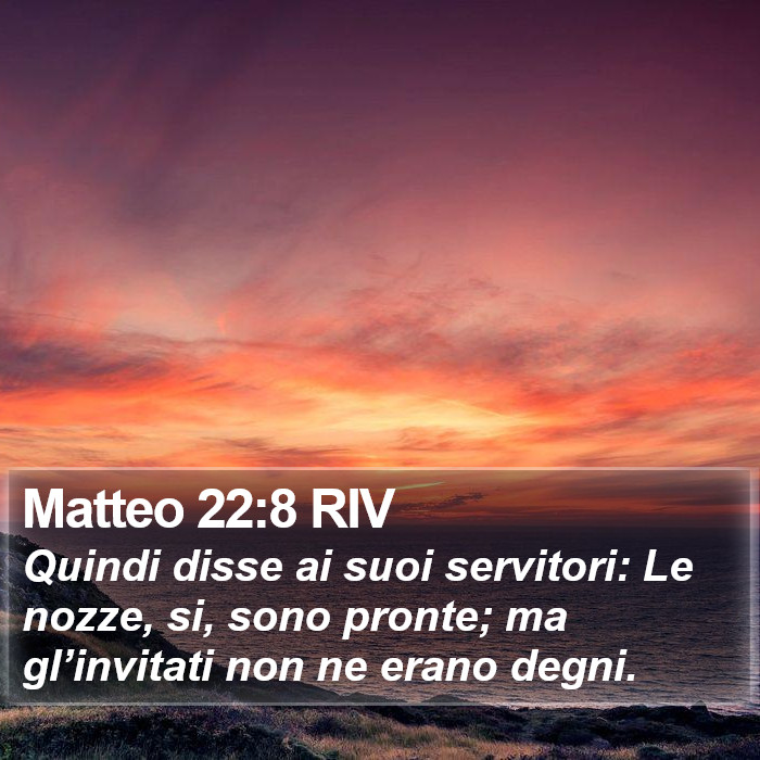 Matteo 22:8 RIV Bible Study