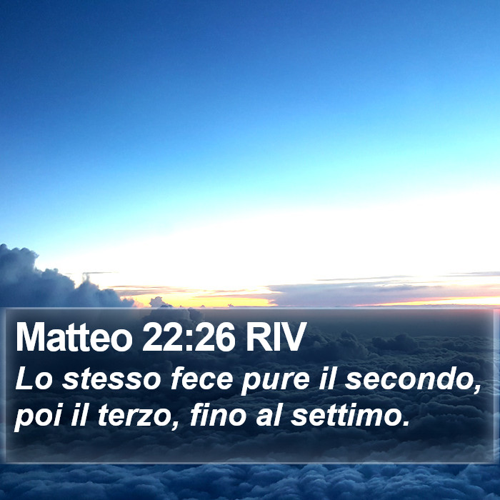 Matteo 22:26 RIV Bible Study