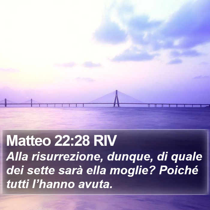 Matteo 22:28 RIV Bible Study