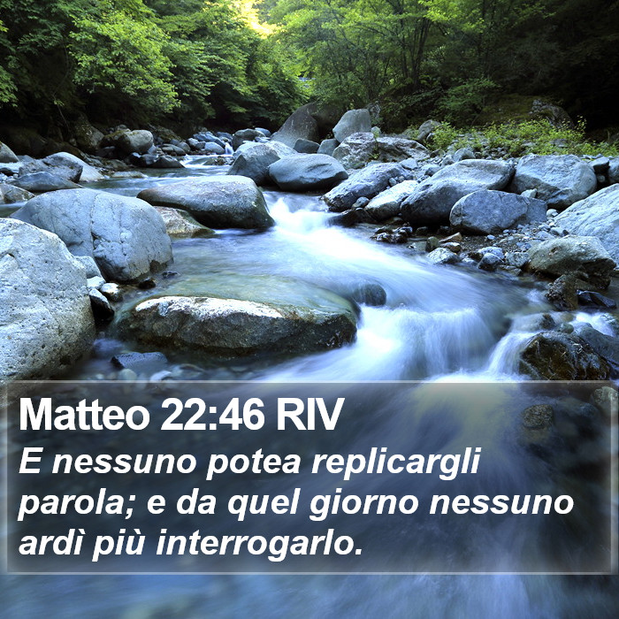 Matteo 22:46 RIV Bible Study