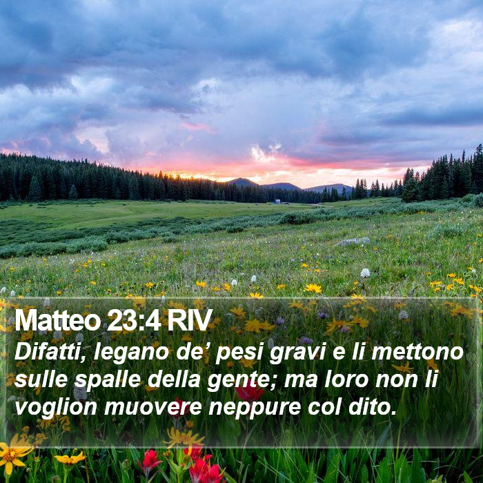 Matteo 23:4 RIV Bible Study