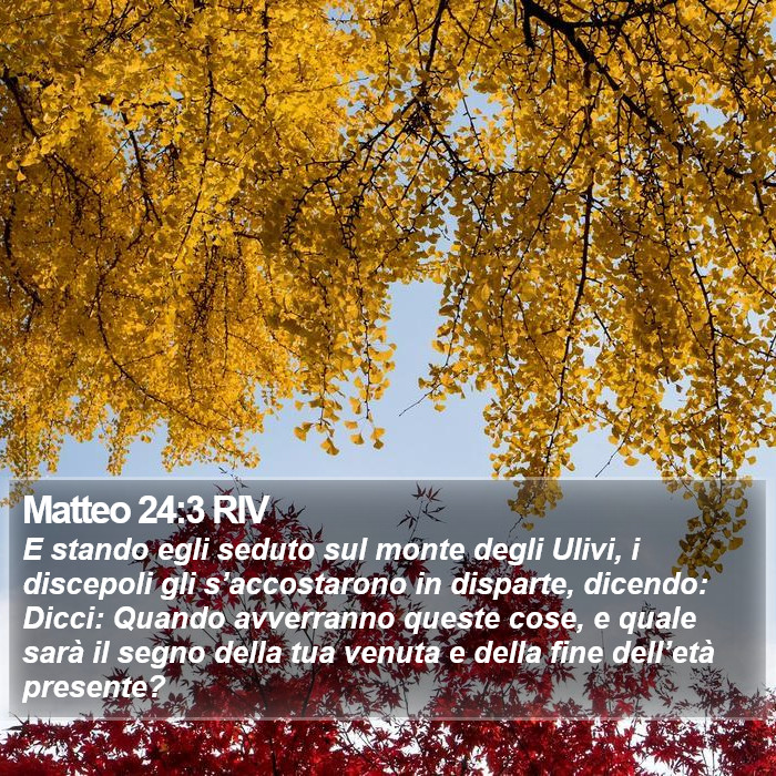 Matteo 24:3 RIV Bible Study