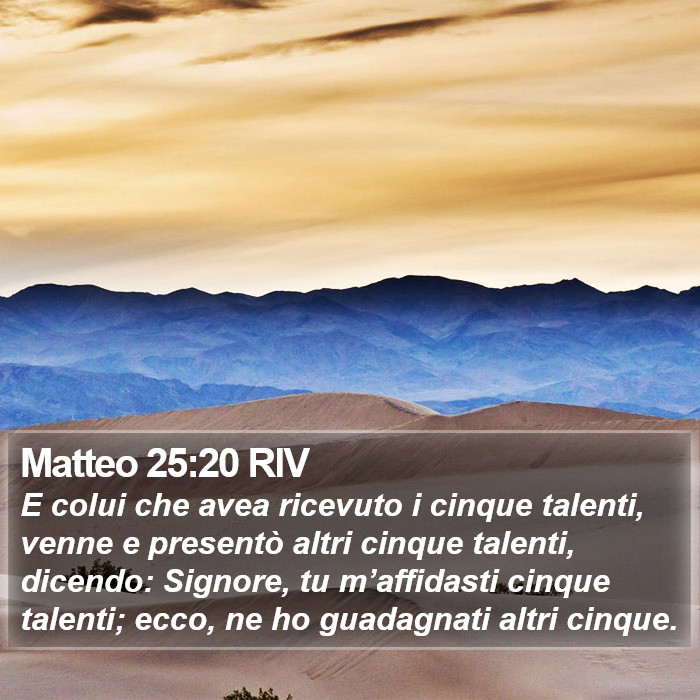 Matteo 25:20 RIV Bible Study