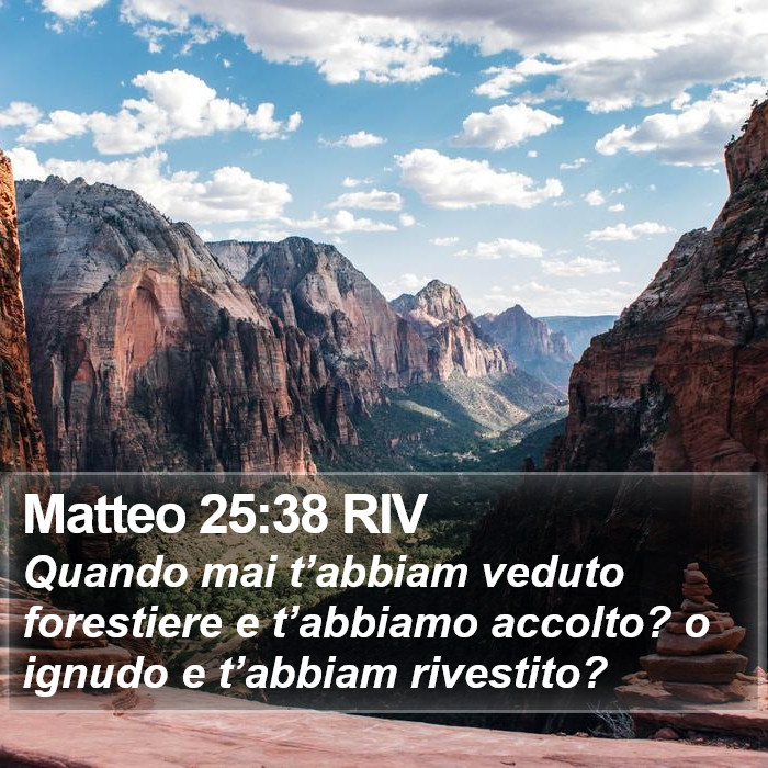 Matteo 25:38 RIV Bible Study