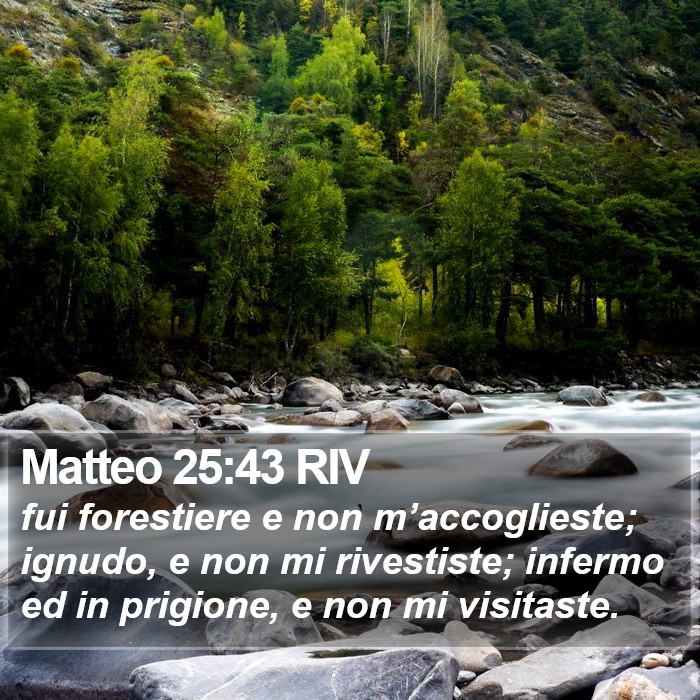 Matteo 25:43 RIV Bible Study