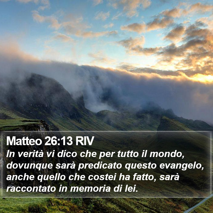 Matteo 26:13 RIV Bible Study