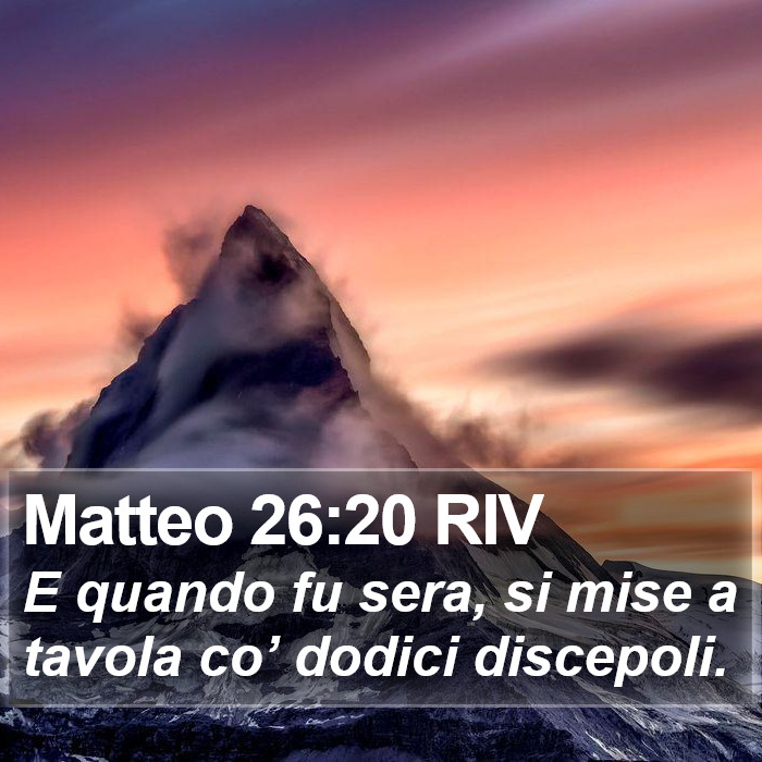 Matteo 26:20 RIV Bible Study