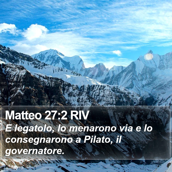 Matteo 27:2 RIV Bible Study