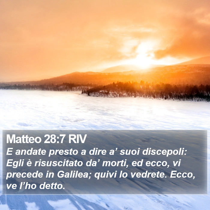 Matteo 28:7 RIV Bible Study