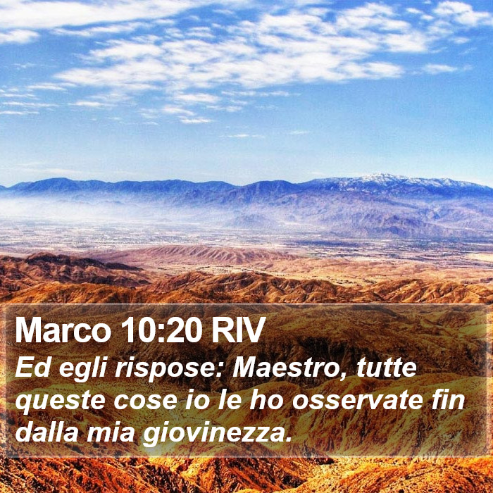 Marco 10:20 RIV Bible Study