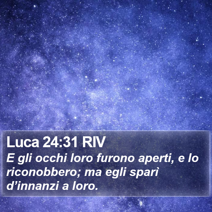 Luca 24:31 RIV Bible Study