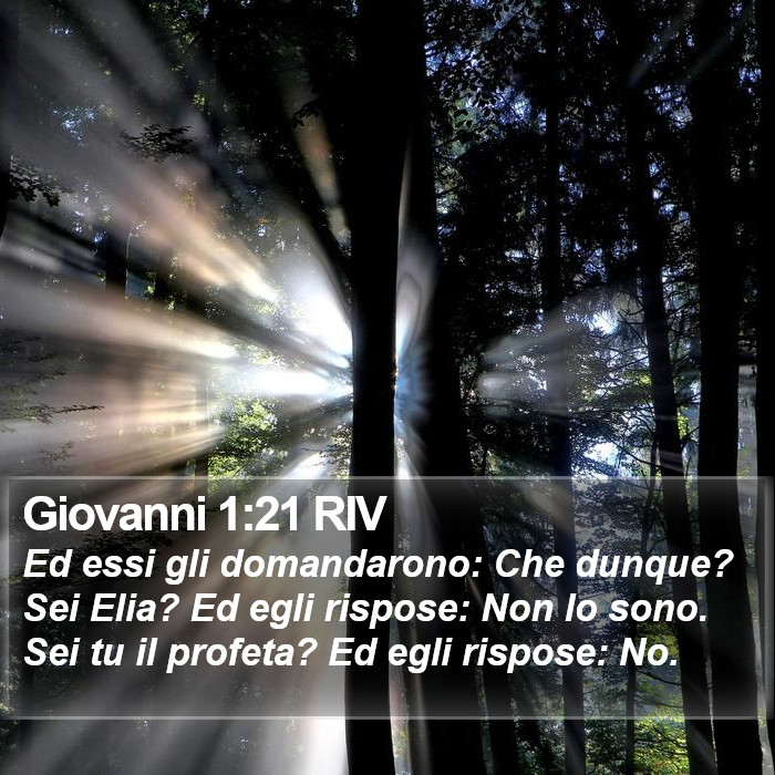 Giovanni 1:21 RIV Bible Study