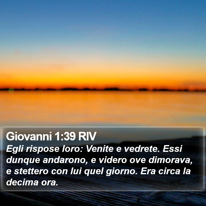 Giovanni 1:39 RIV Bible Study