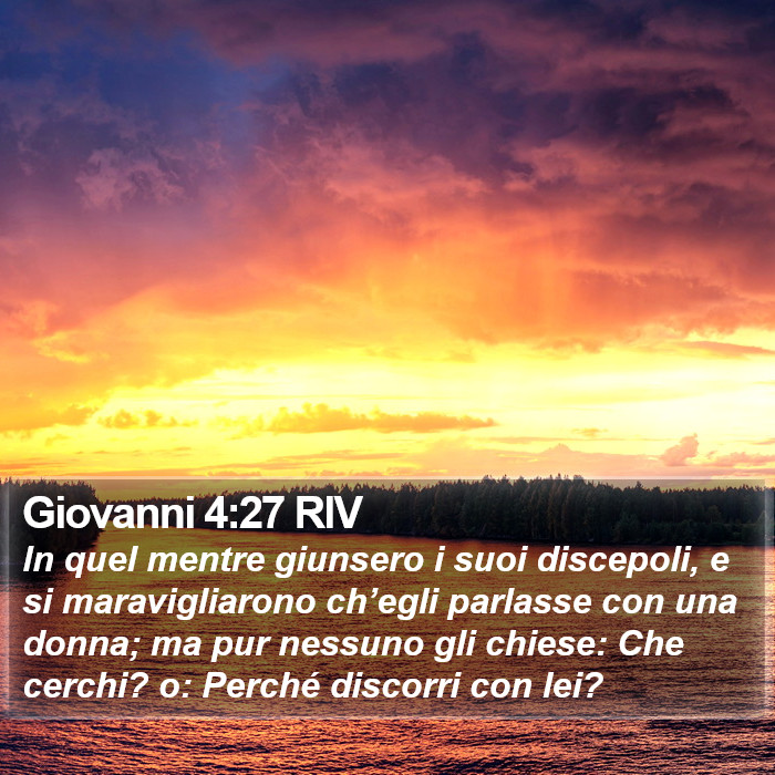 Giovanni 4:27 RIV Bible Study