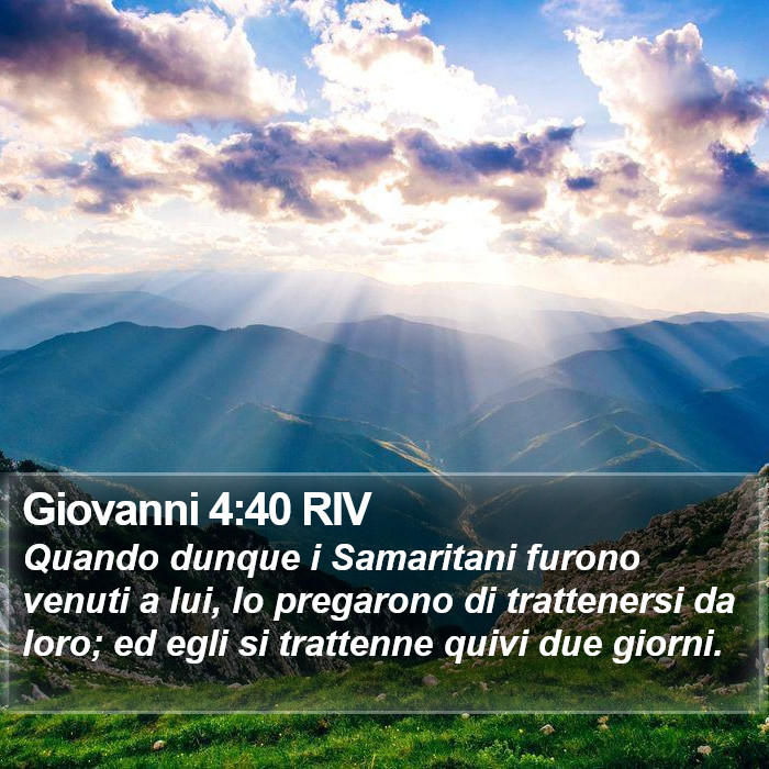 Giovanni 4:40 RIV Bible Study