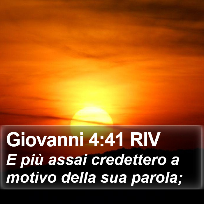 Giovanni 4:41 RIV Bible Study