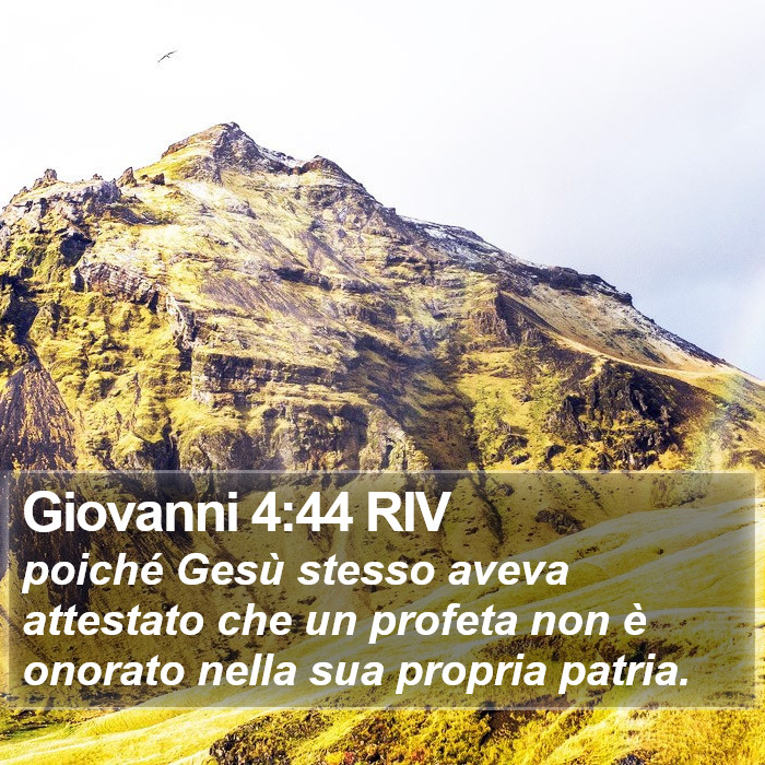 Giovanni 4:44 RIV Bible Study