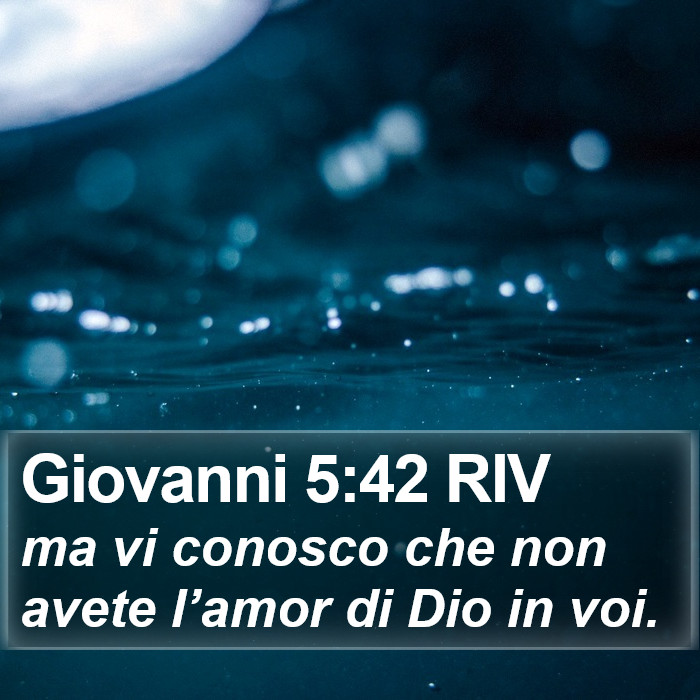 Giovanni 5:42 RIV Bible Study