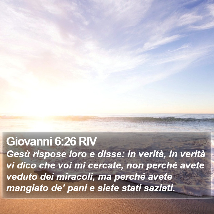 Giovanni 6:26 RIV Bible Study