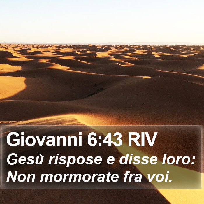 Giovanni 6:43 RIV Bible Study
