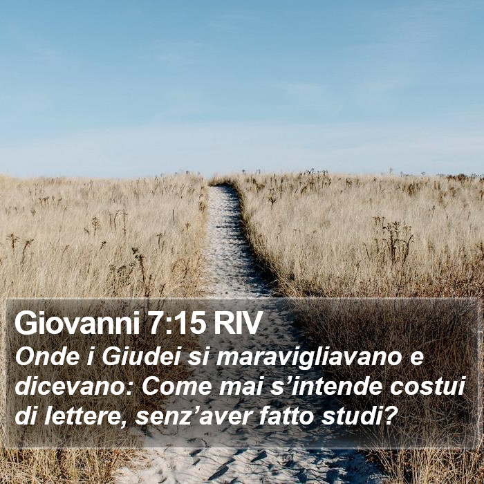 Giovanni 7:15 RIV Bible Study