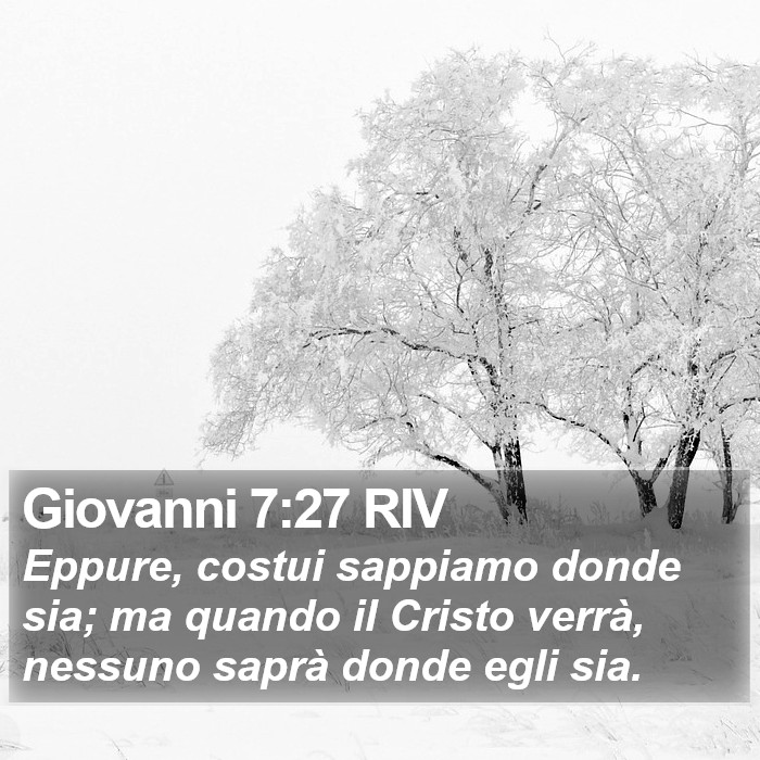 Giovanni 7:27 RIV Bible Study