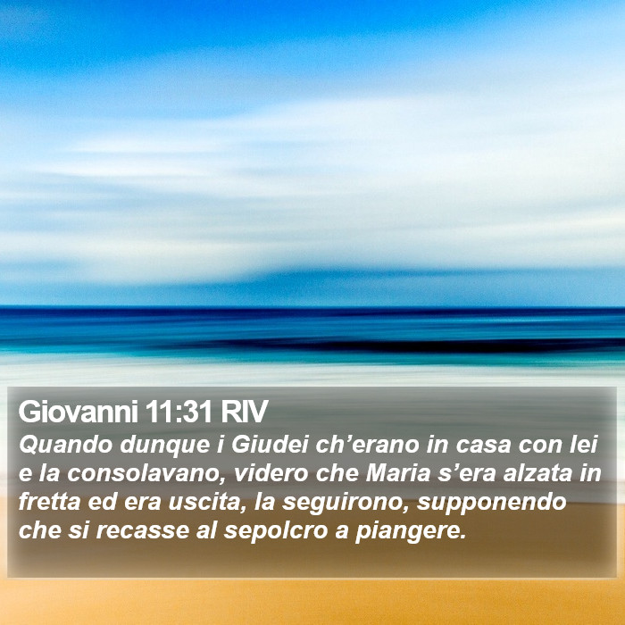 Giovanni 11:31 RIV Bible Study