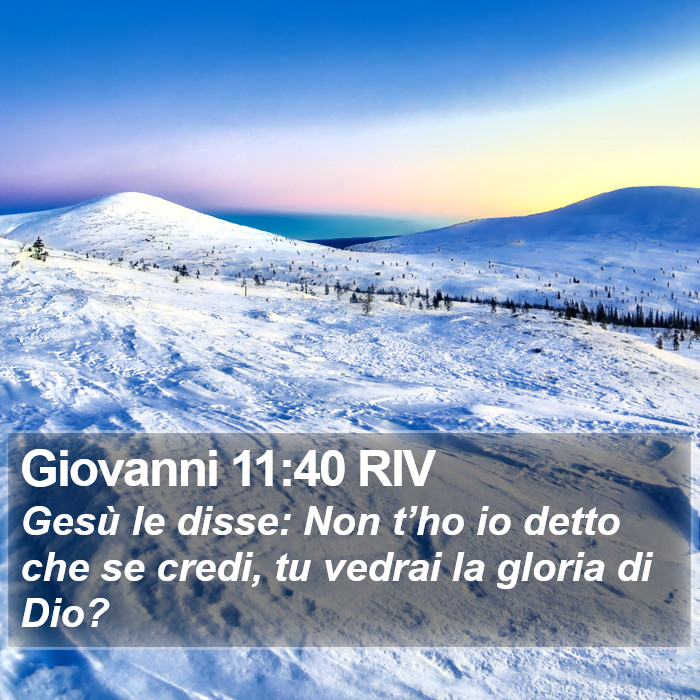 Giovanni 11:40 RIV Bible Study