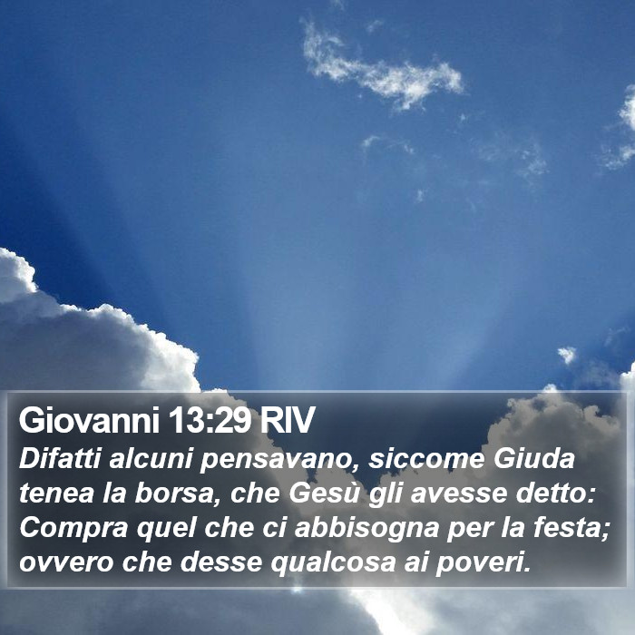 Giovanni 13:29 RIV Bible Study