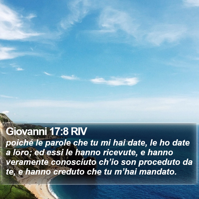 Giovanni 17:8 RIV Bible Study