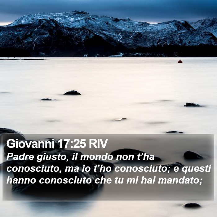 Giovanni 17:25 RIV Bible Study