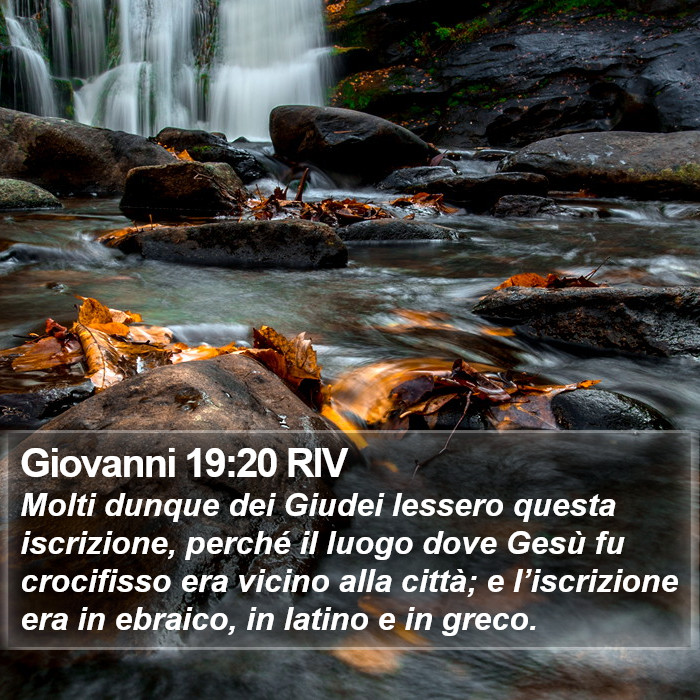 Giovanni 19:20 RIV Bible Study
