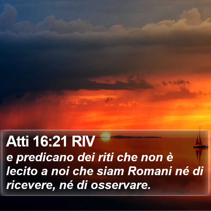 Atti 16:21 RIV Bible Study