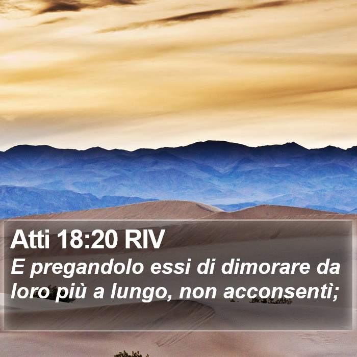 Atti 18:20 RIV Bible Study