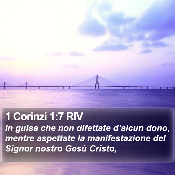 1 Corinzi 1:7 RIV Bible Study