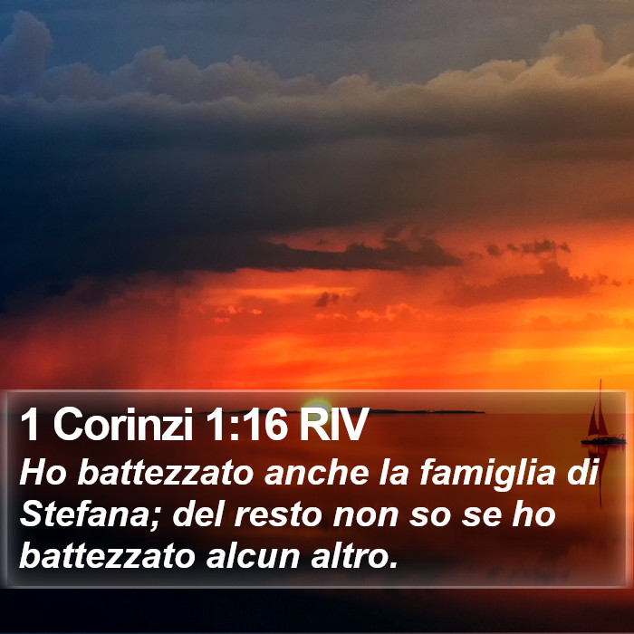 1 Corinzi 1:16 RIV Bible Study