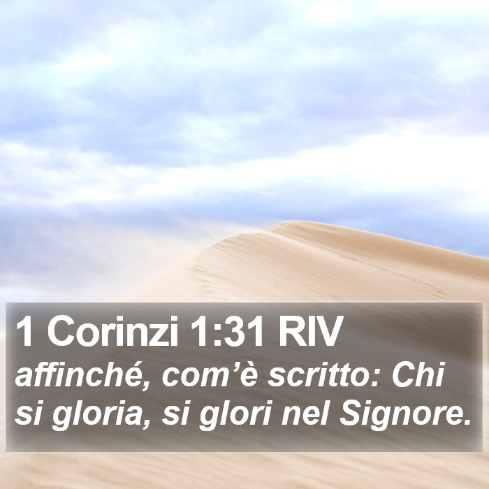 1 Corinzi 1:31 RIV Bible Study