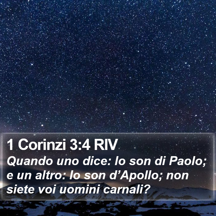 1 Corinzi 3:4 RIV Bible Study