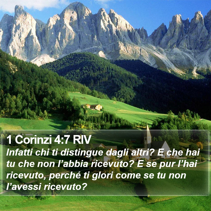 1 Corinzi 4:7 RIV Bible Study