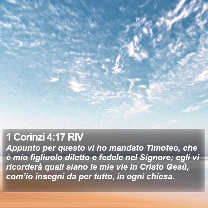 1 Corinzi 4:17 RIV Bible Study